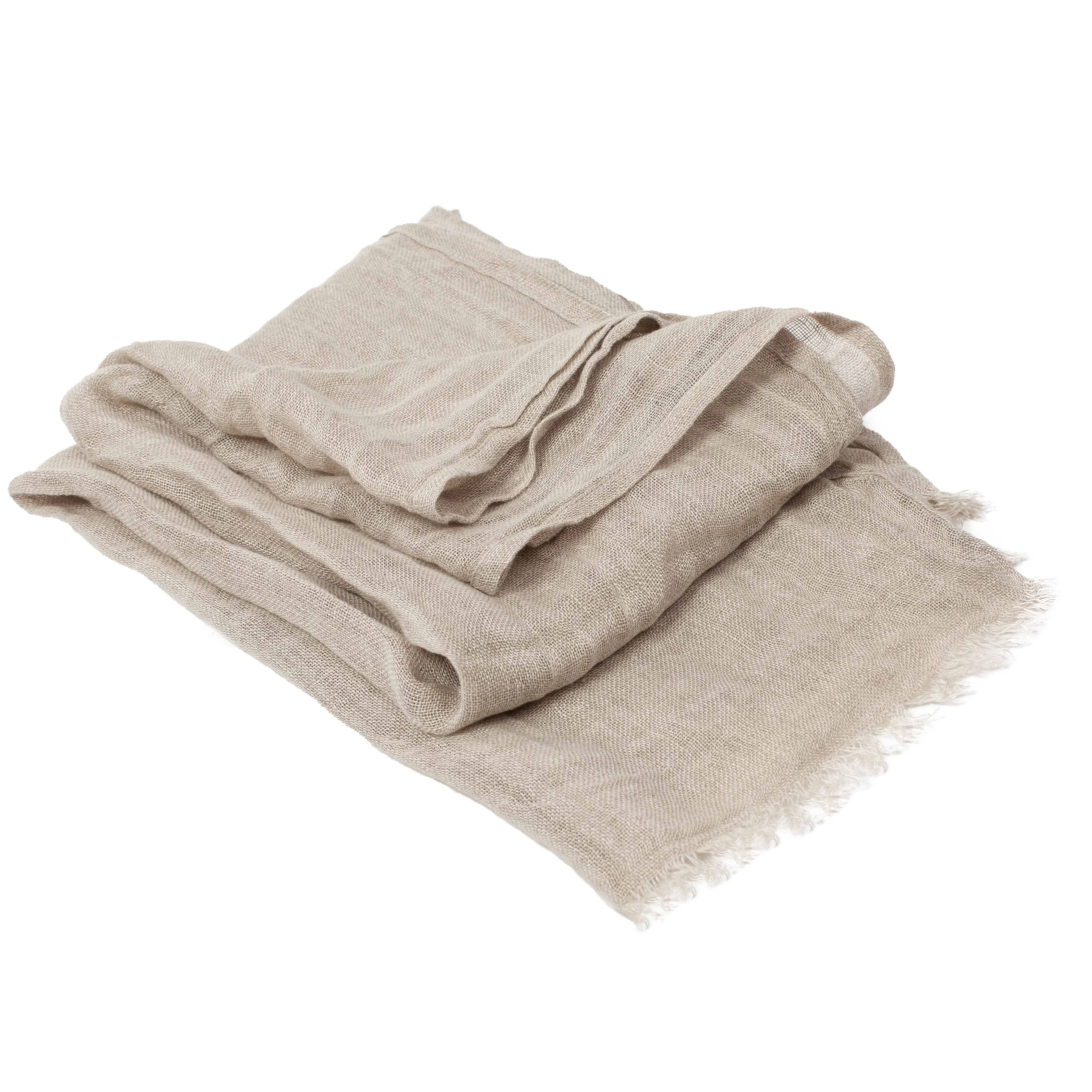 100% Linen Scarf - Dark Gray - Natural Color - Not Dyed
