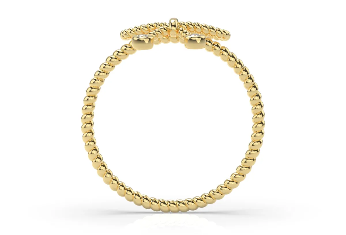 14K Bow Ring with Diamonds