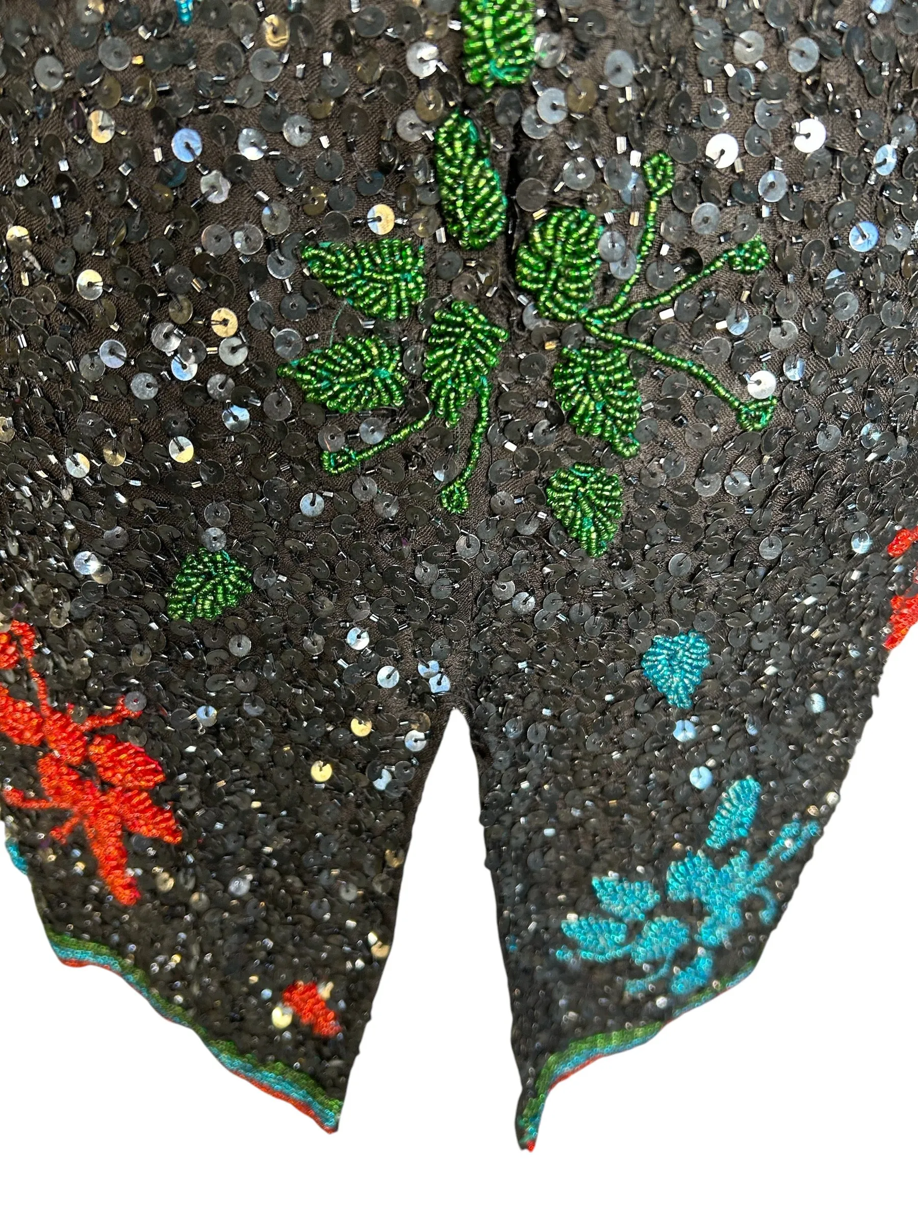 1980s Heavily Beaded & Sequined Tunic Micro Dress