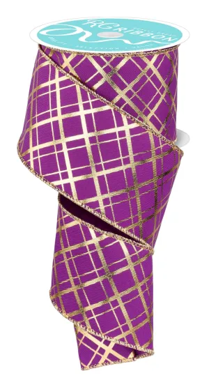 2.5" Metallic Thick/Thin Diagonal: Purple, Gold (10 Yards) RGE1674CN