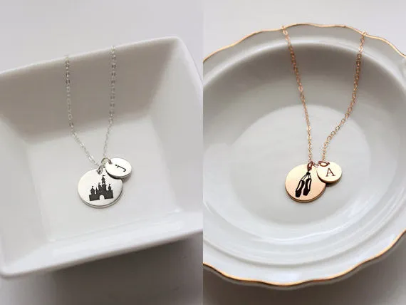 5/8"  3/8"  Engraved Disc Necklace