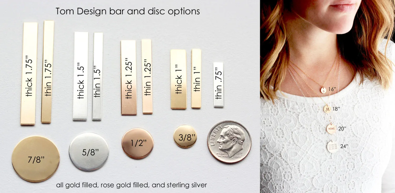 5/8"  3/8"  Engraved Disc Necklace