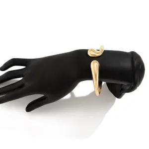 Abstract Gold Silver Tone Asymmetric Waterdrop Bangle Bracelet