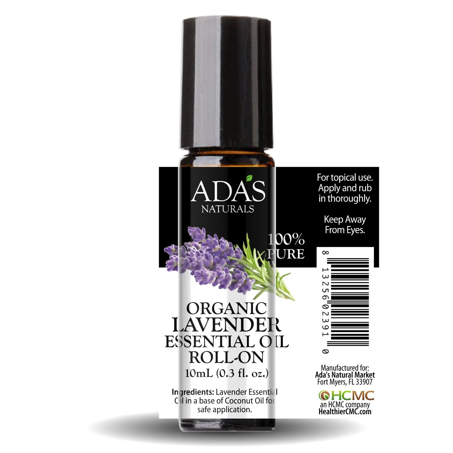 Ada's Naturals - Organic Essential Oil Roll-On - Lavender (0.3 oz / 10ml)