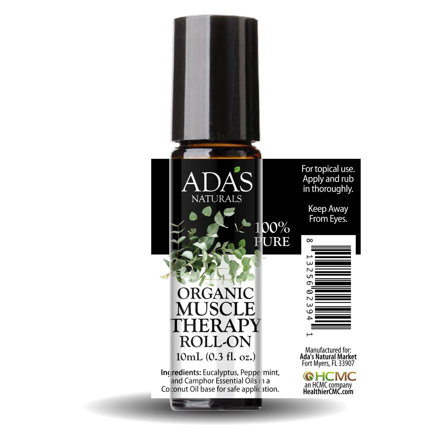 Ada's Naturals - Organic Essential Oil Roll-On - Muscle Therapy Blend (0.3 oz / 10ml)