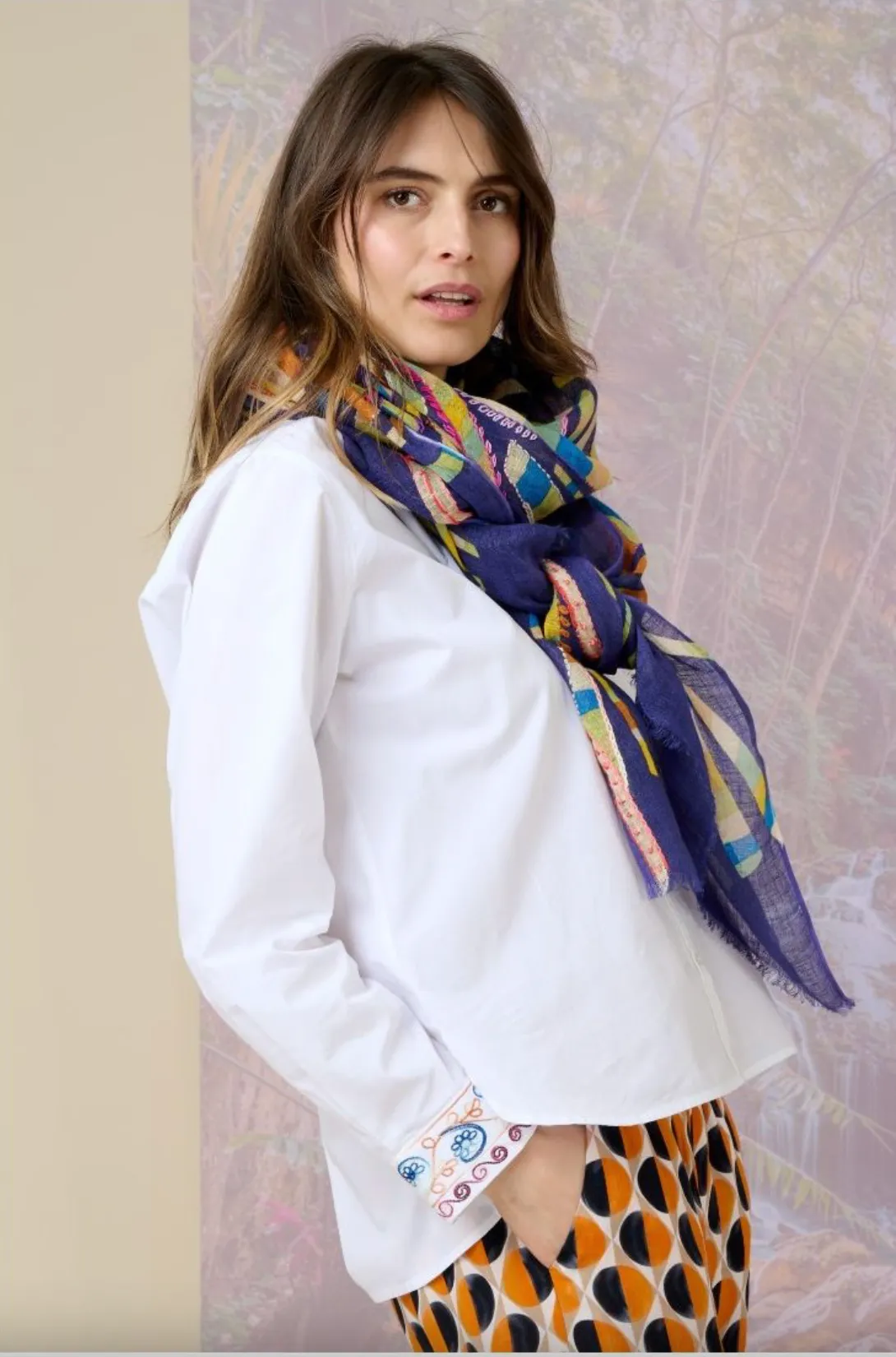 Albane Linen Scarf Bleu