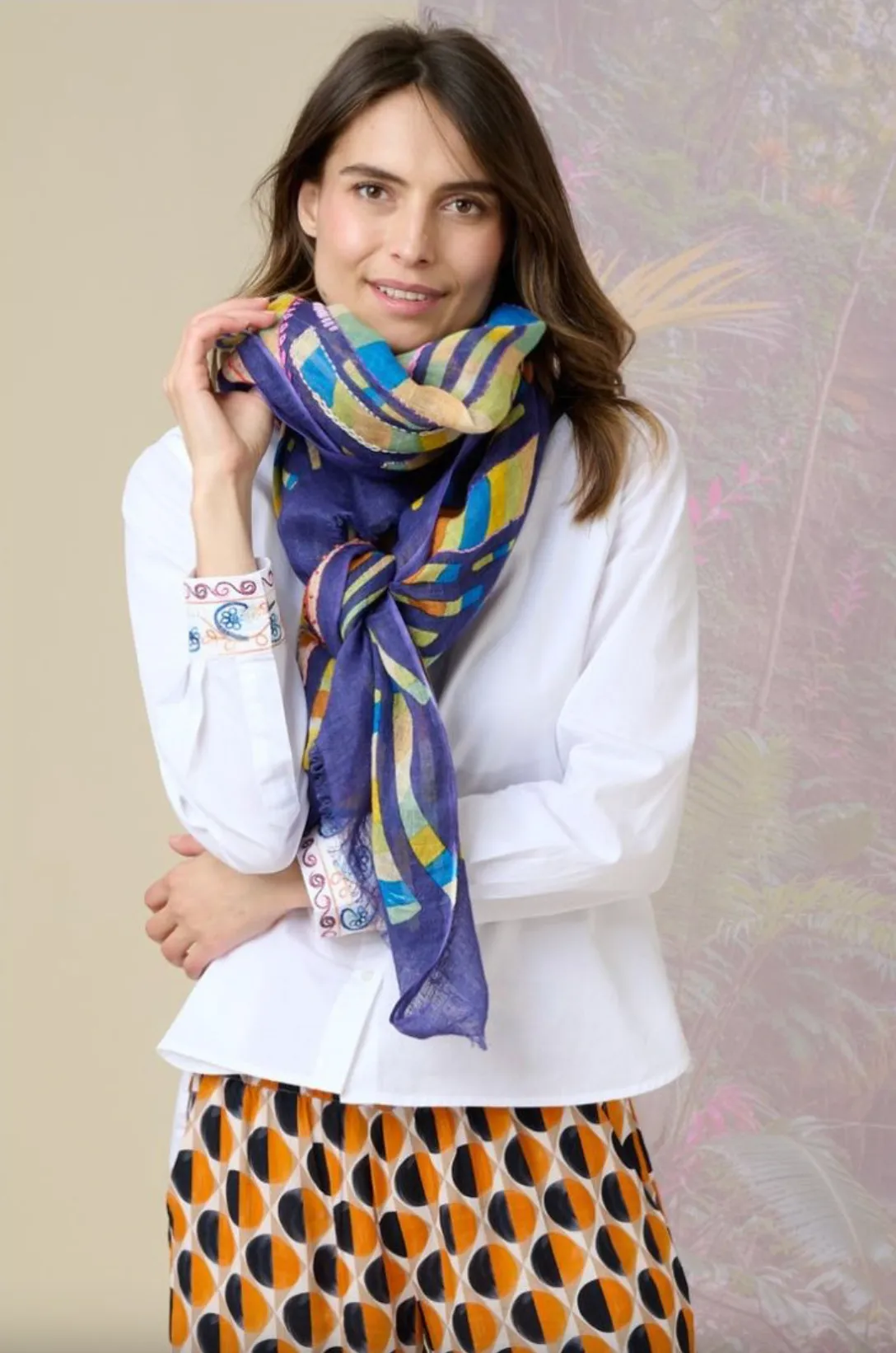 Albane Linen Scarf Bleu