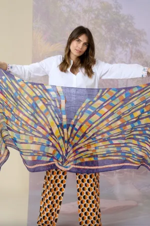 Albane Linen Scarf Bleu