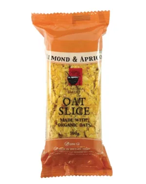 All Natural Bakery Organic Oat Slice Almond & Apricot 100g