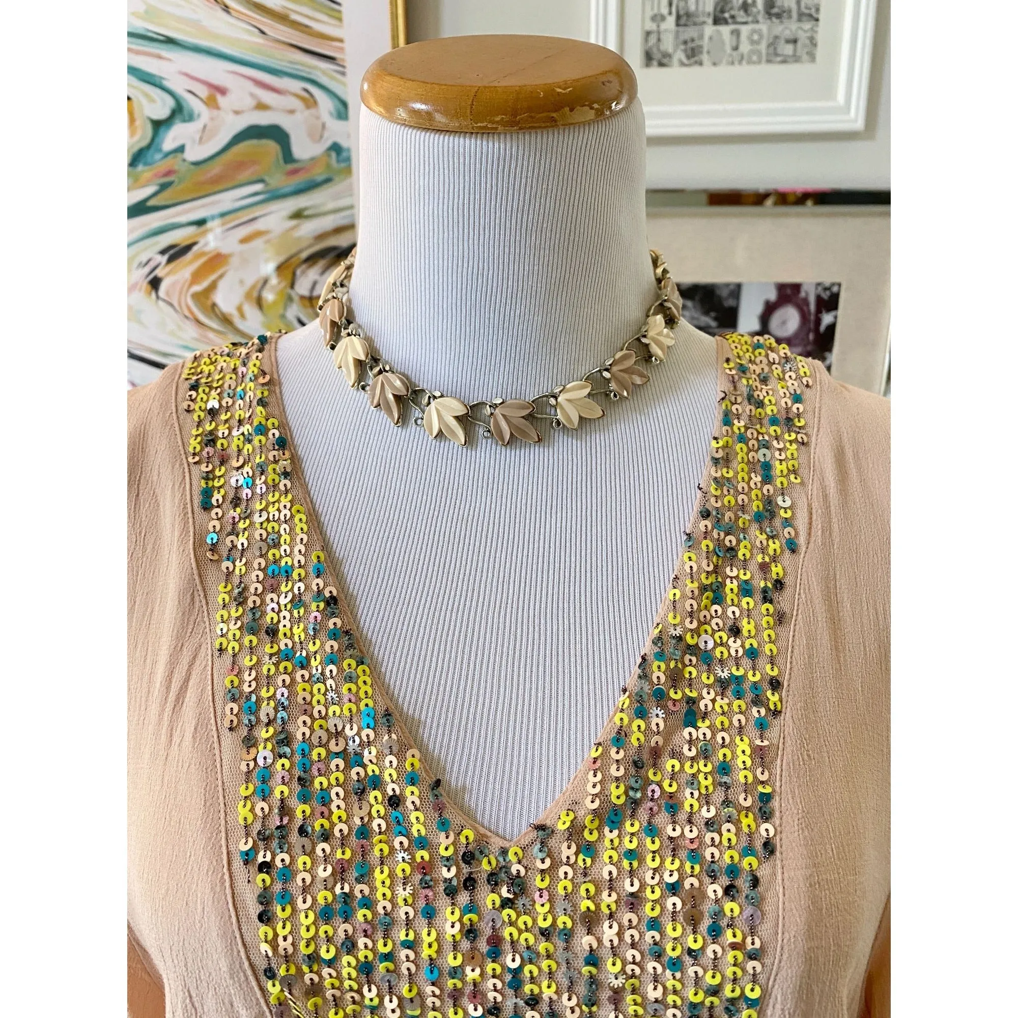 Anthropologie Kristie Sequined Peasant Blouse