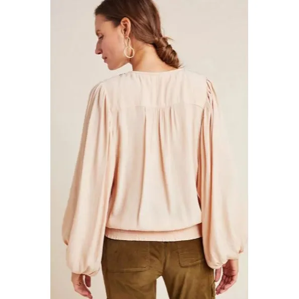 Anthropologie Kristie Sequined Peasant Blouse