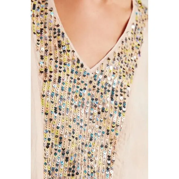 Anthropologie Kristie Sequined Peasant Blouse