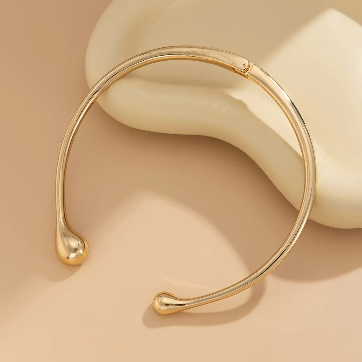 Asymmetric Gold Silver Tone Waterdrop Collar Necklace