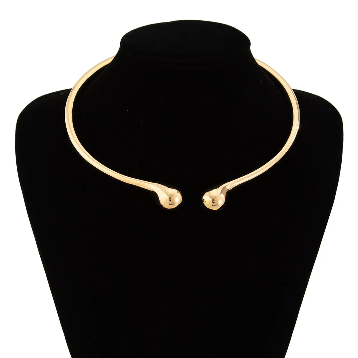 Asymmetric Gold Silver Tone Waterdrop Collar Necklace