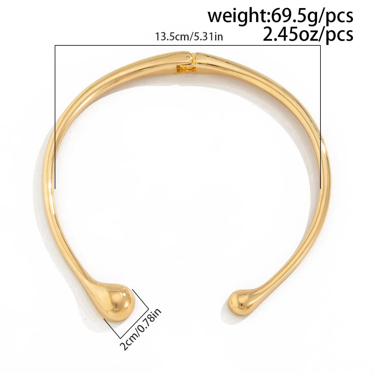 Asymmetric Gold Silver Tone Waterdrop Collar Necklace