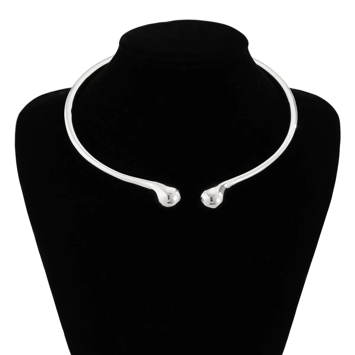 Asymmetric Gold Silver Tone Waterdrop Collar Necklace