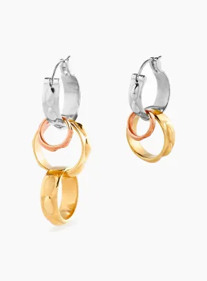 Asymmetric Modular Tricolor Earrings