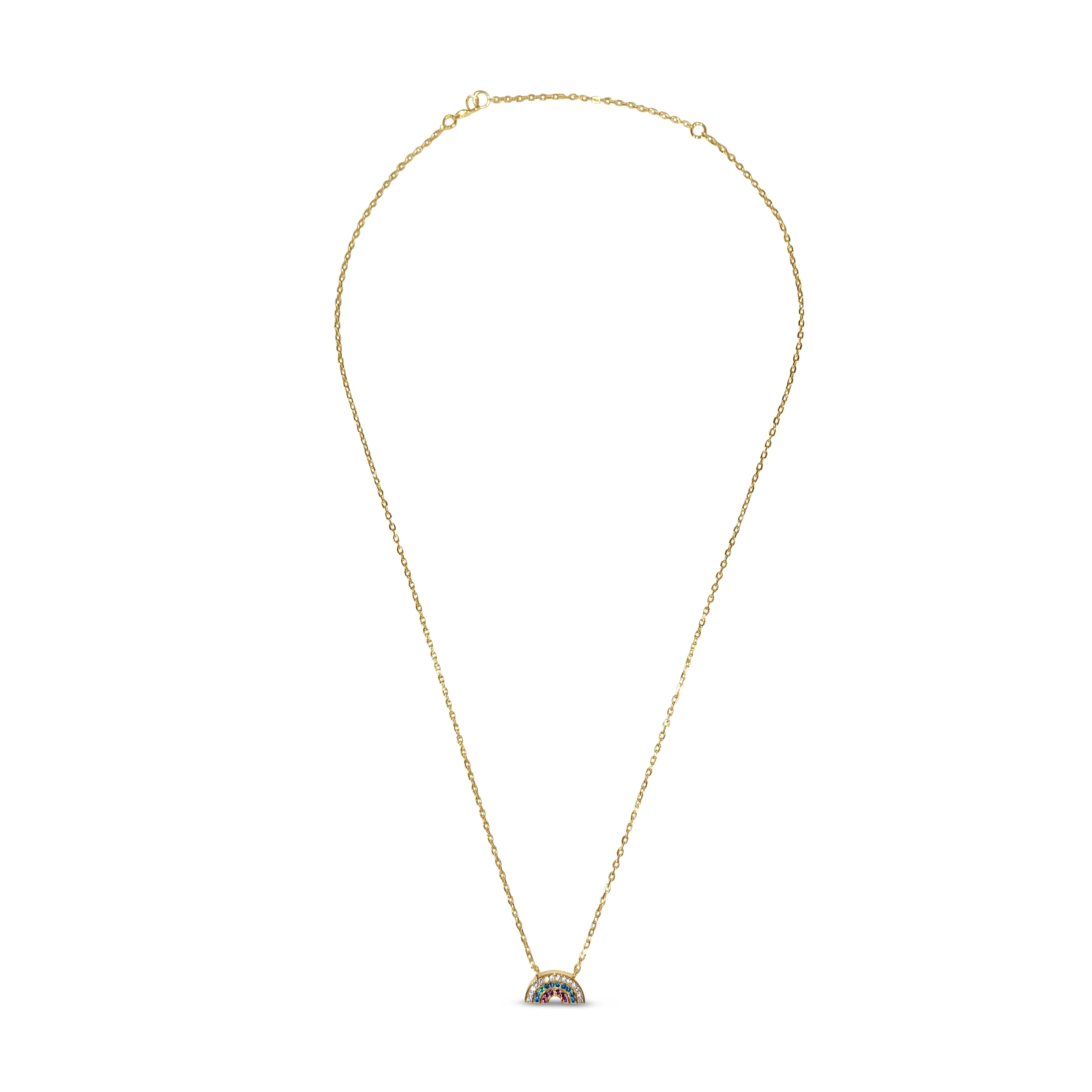 Atelier All Day 14K Gold Vermeil & CZ Pastel Rainbow Pendant