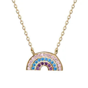 Atelier All Day 14K Gold Vermeil & CZ Pastel Rainbow Pendant