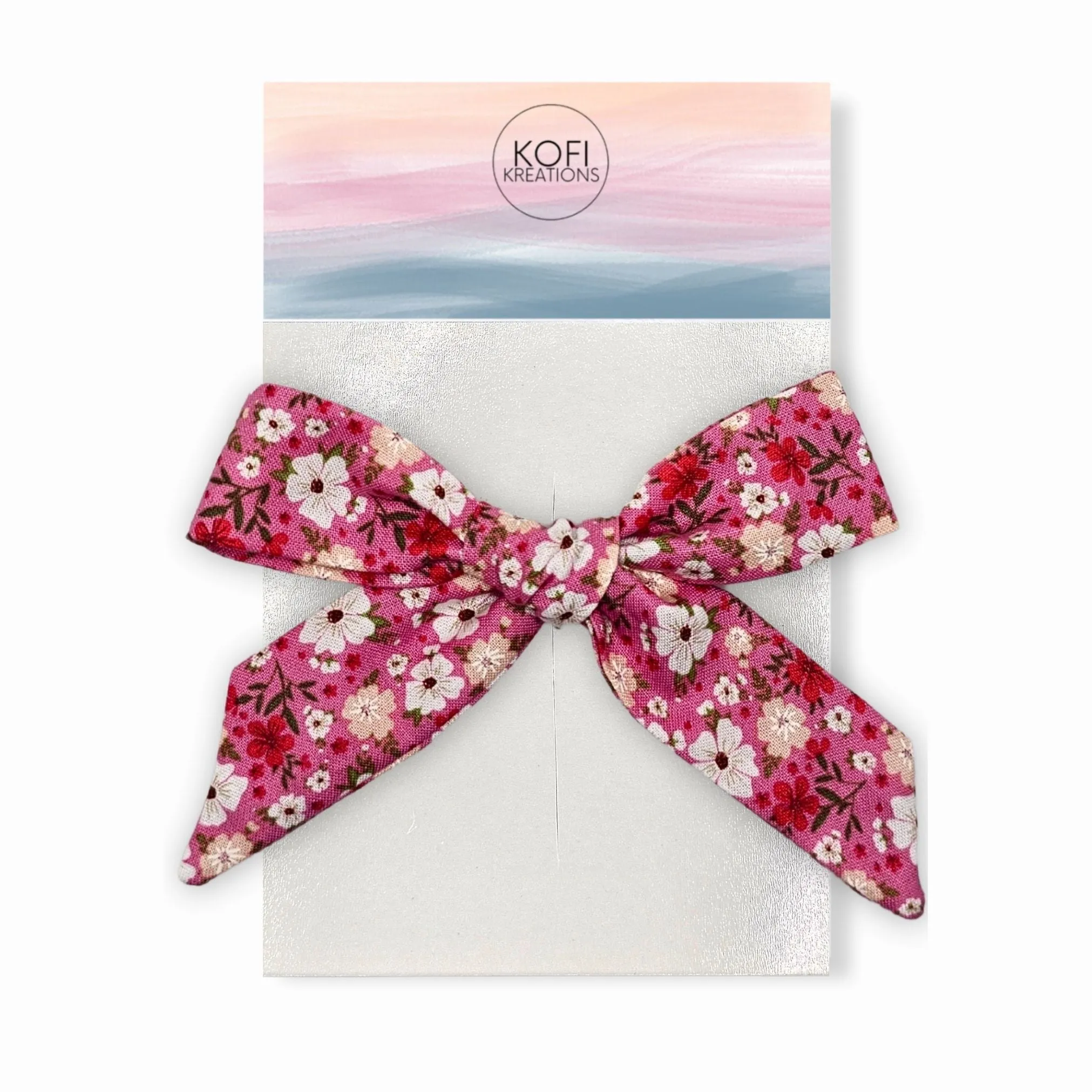 Audrey Blush Petals - Hand-Tied Hair Bow