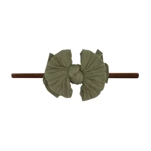 Baby Bling Army Green / Brown Cable Knit Lil FAB Skinny Headband