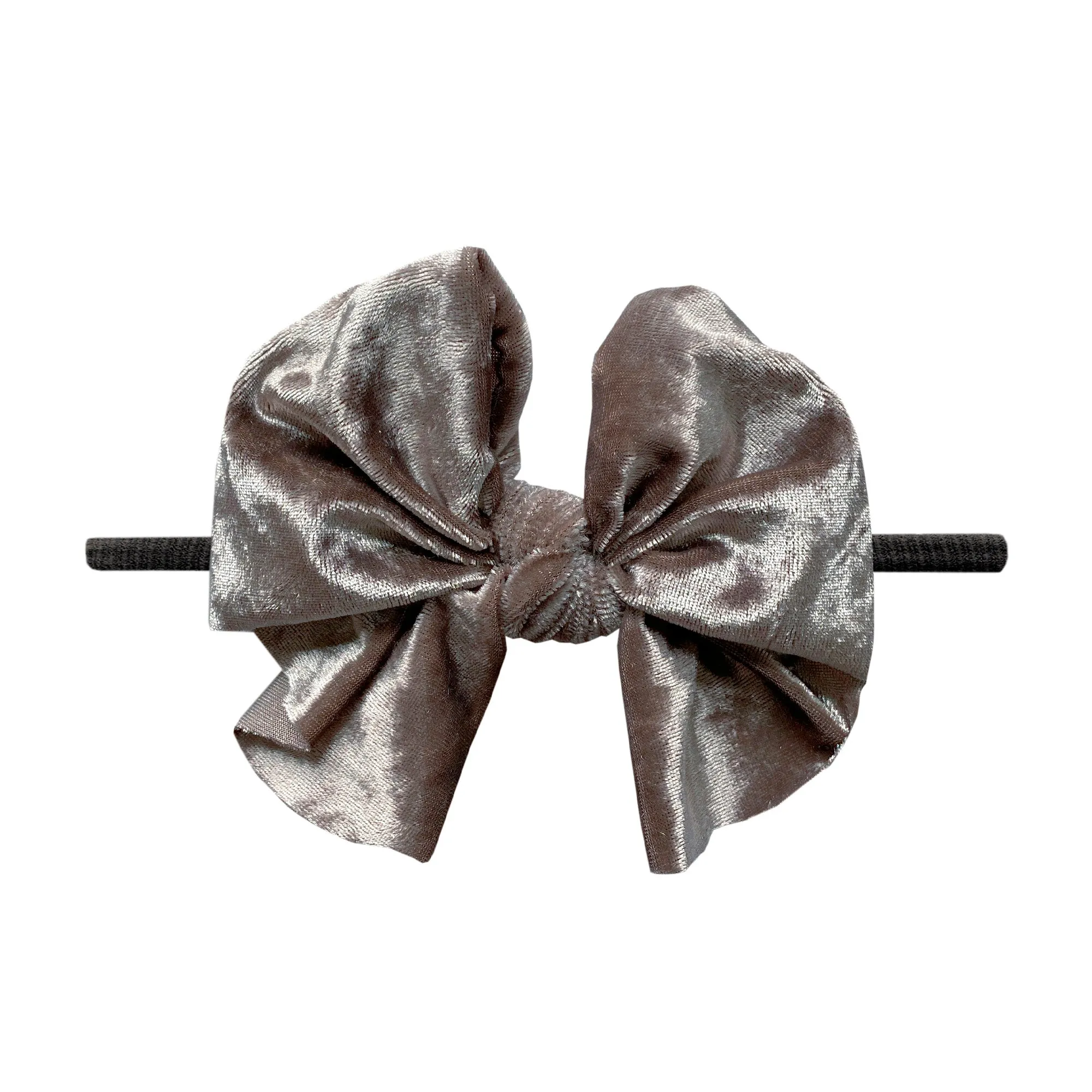 Baby Bling Mushroom / Black Crushed Velvet FAB Skinny Headband