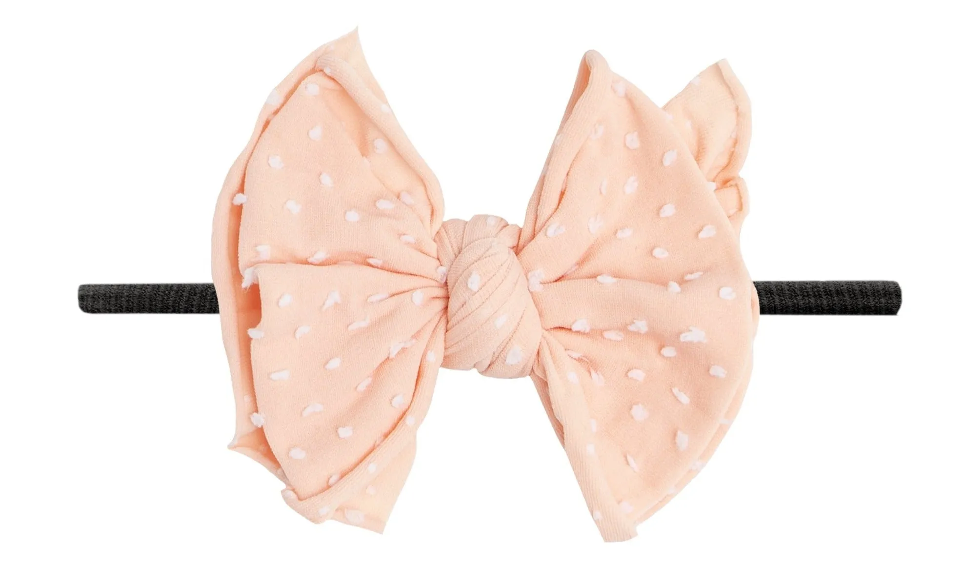 Baby Bling Tropical Peach Dot / Black SHAB-BOW-LOUS Skinny Headband
