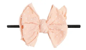 Baby Bling Tropical Peach Dot / Black SHAB-BOW-LOUS Skinny Headband