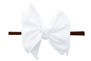 Baby Bling White / Brown FAB-BOW-LOUS Skinny Headband