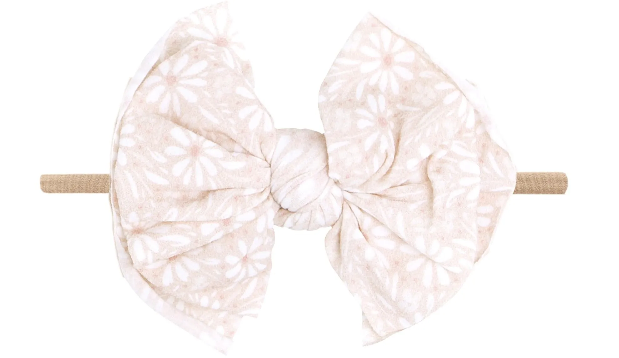 Baby Bling White Daisy / Blush FAB-BOW-LOUS Skinny Headband