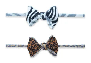 Baby Bling Wild Child 2 Pack Mini Print Skinny Headband Set