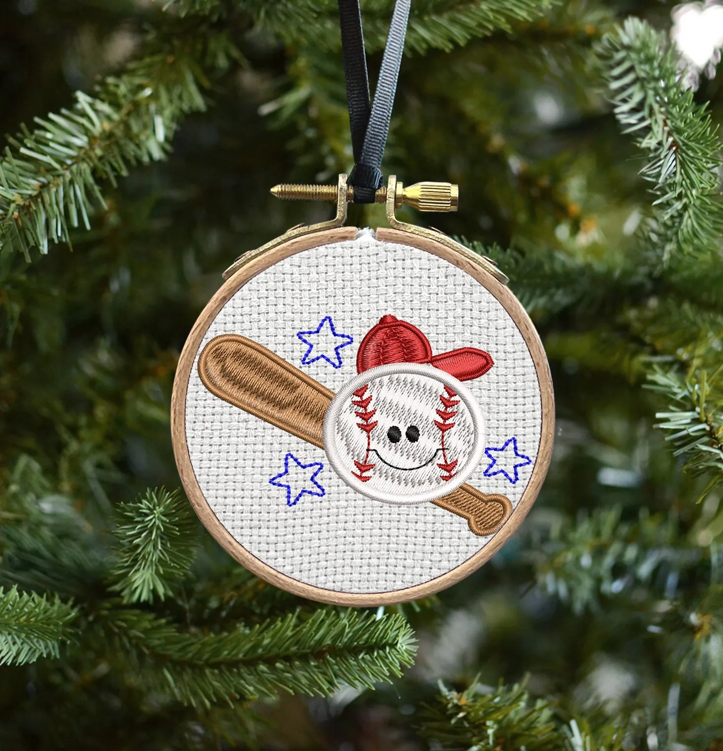 Baseball Funny Embroidered Christmas Ornaments
