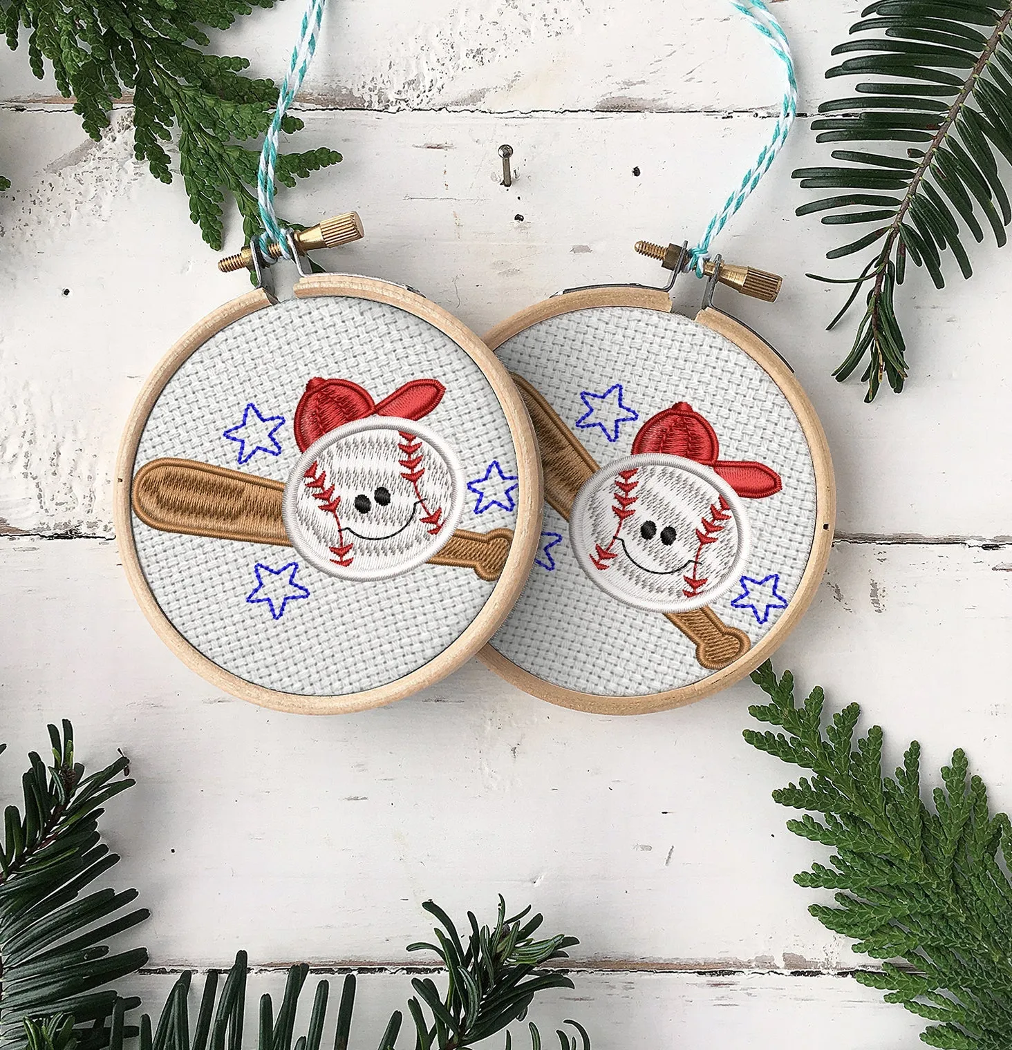 Baseball Funny Embroidered Christmas Ornaments