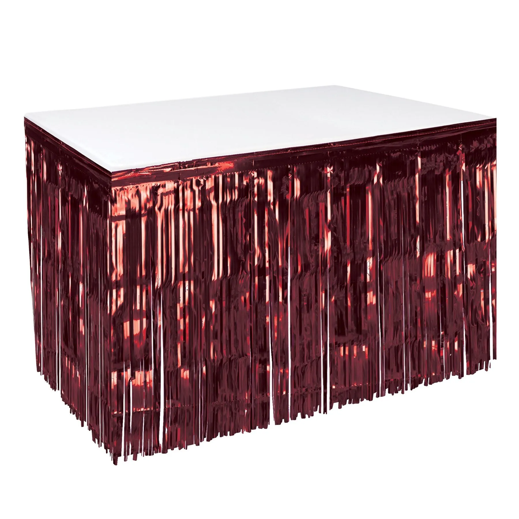 Beistle 1-Ply Metallic Table Skirting - Burgundy - Party Supply Decoration for General Occasion