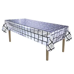 Beistle Metallic Disco Ball Tablecover 54 in  x 108 in  (1/Pkg) Party Supply Decoration : 70's