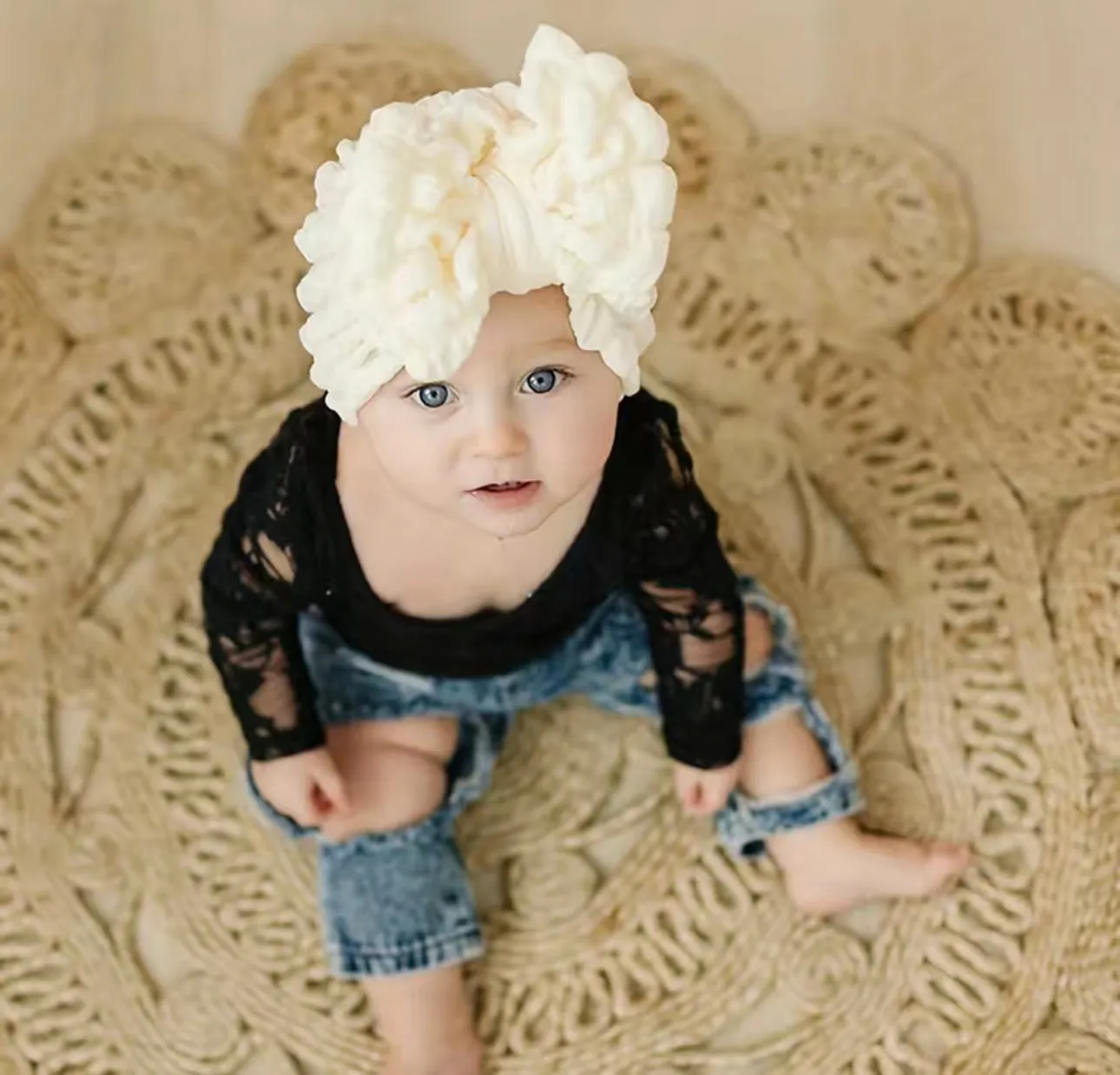 Big Puffy Bow Baby Hat