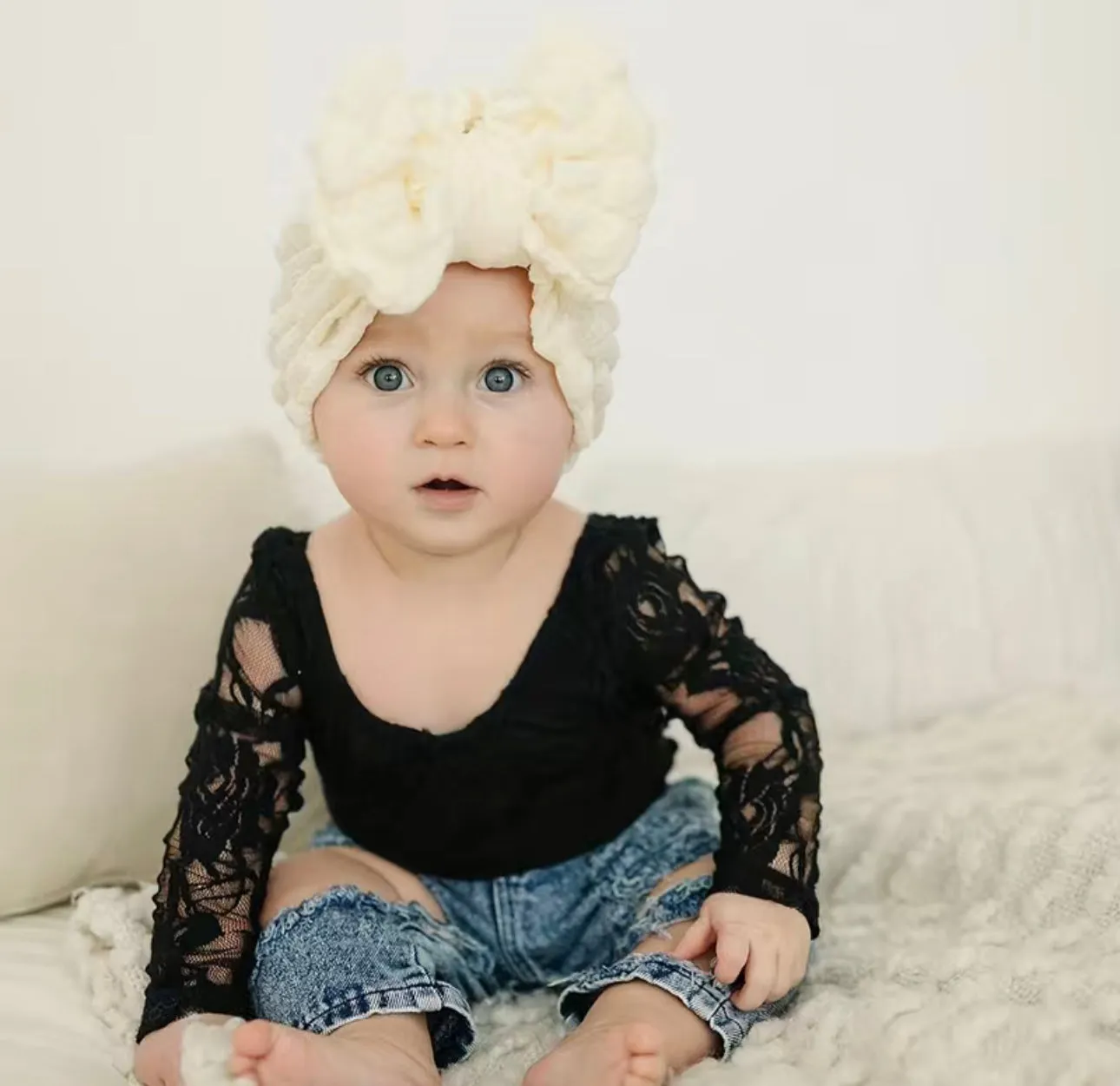 Big Puffy Bow Baby Hat