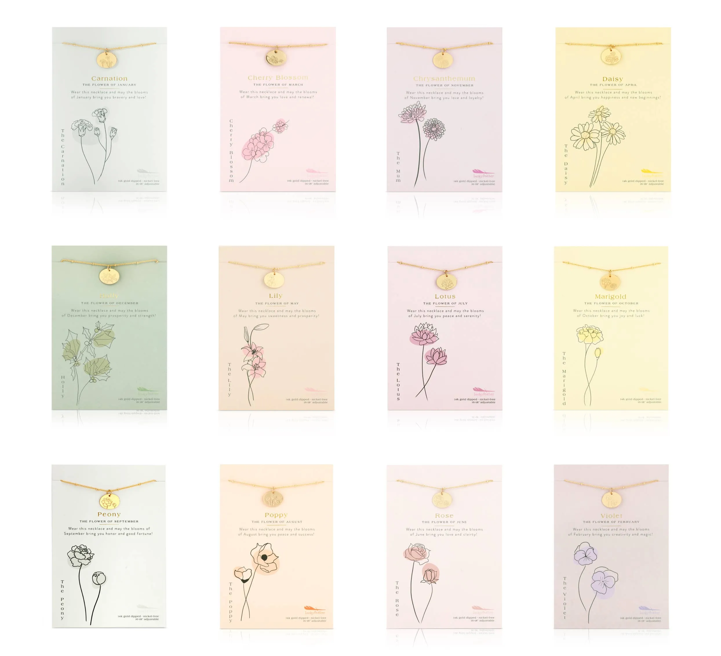 Birth Month Flower Necklace
