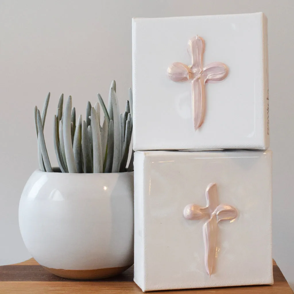 BJ Weeks Cross Canvas Pink