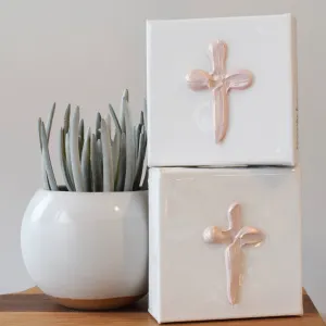 BJ Weeks Cross Canvas Pink