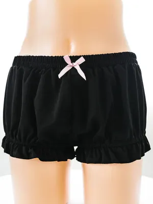 Black Lolita Bloomers Harajuku Kawaii Elastic Ruffle Bow Sweet Lolita Pants