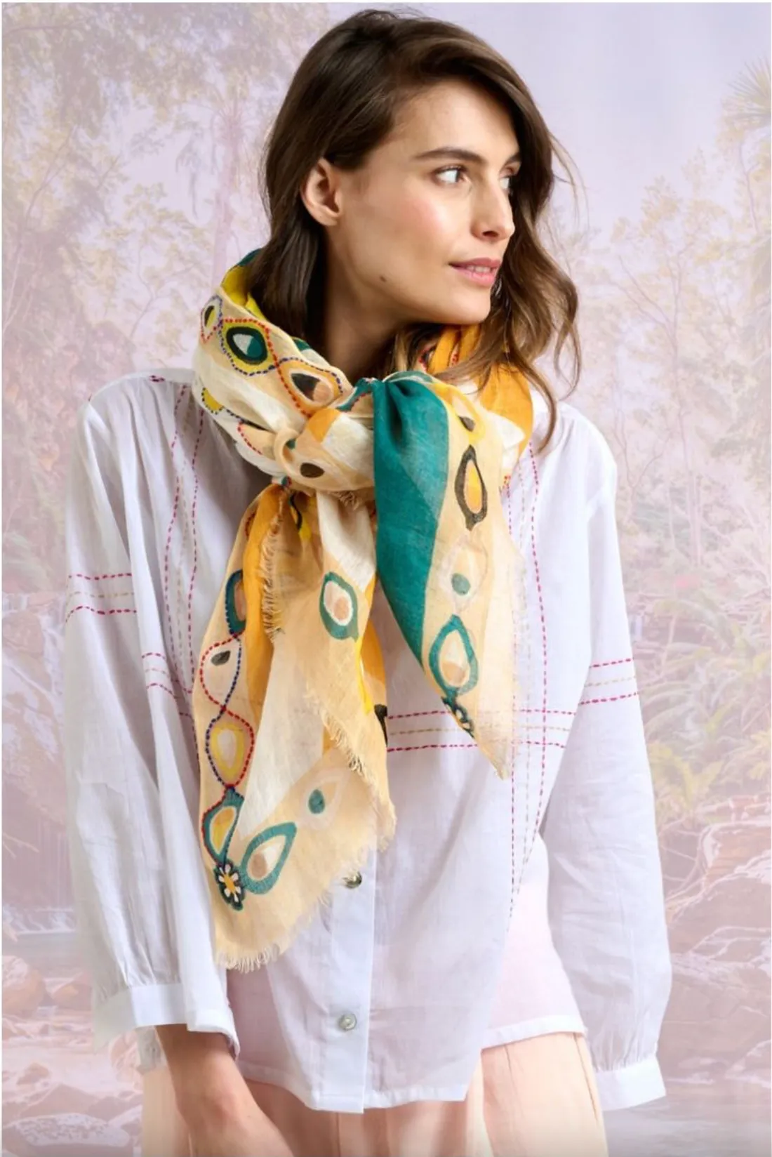 Blanca Linen Scarf Canard