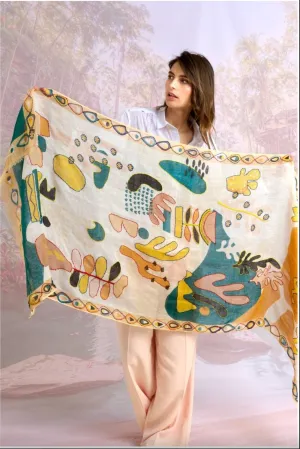 Blanca Linen Scarf Canard