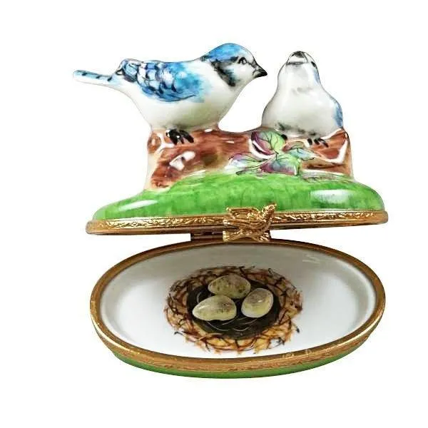 Blue Birds with Eggs