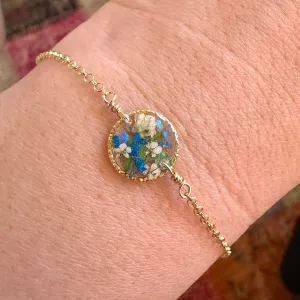 Blue Botanical Flower Bracelet - BG 240