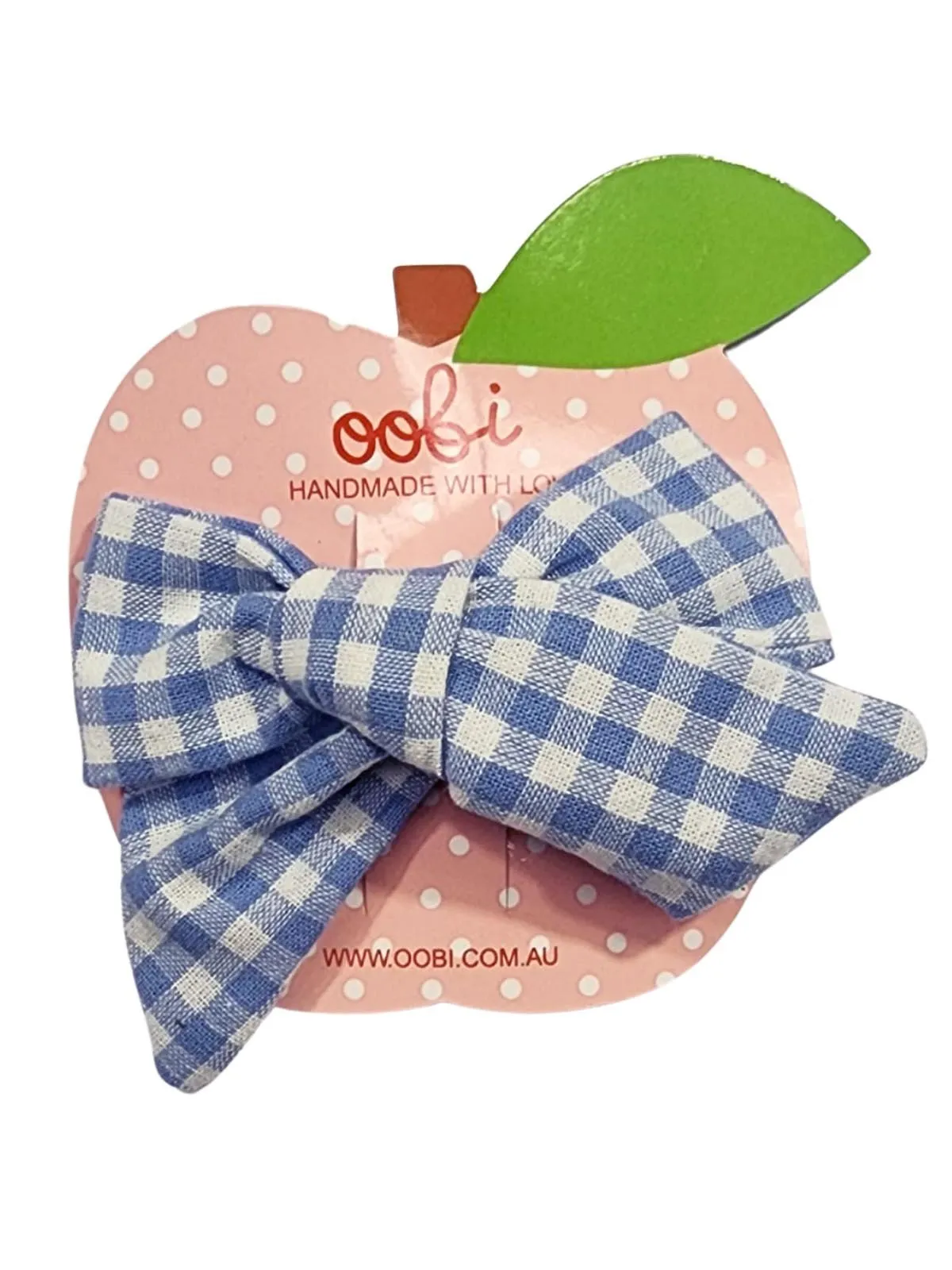 Blue Gingham Handmade Bow