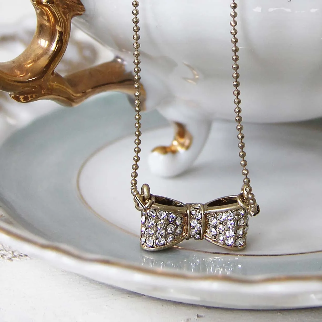 Bow & Charm Necklace