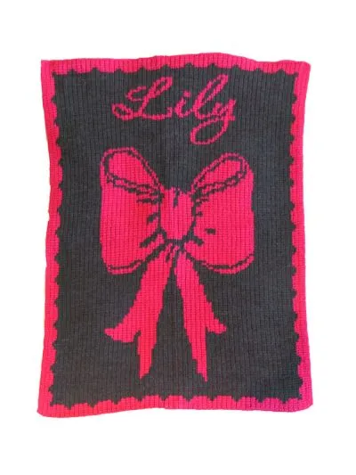 BOW & NAME STROLLER BLANKET