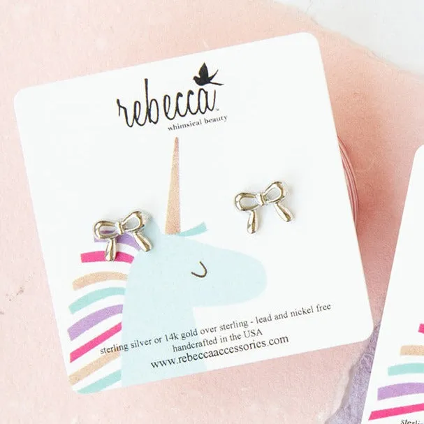 Bow Silver Post Earring Children’s Jewelry