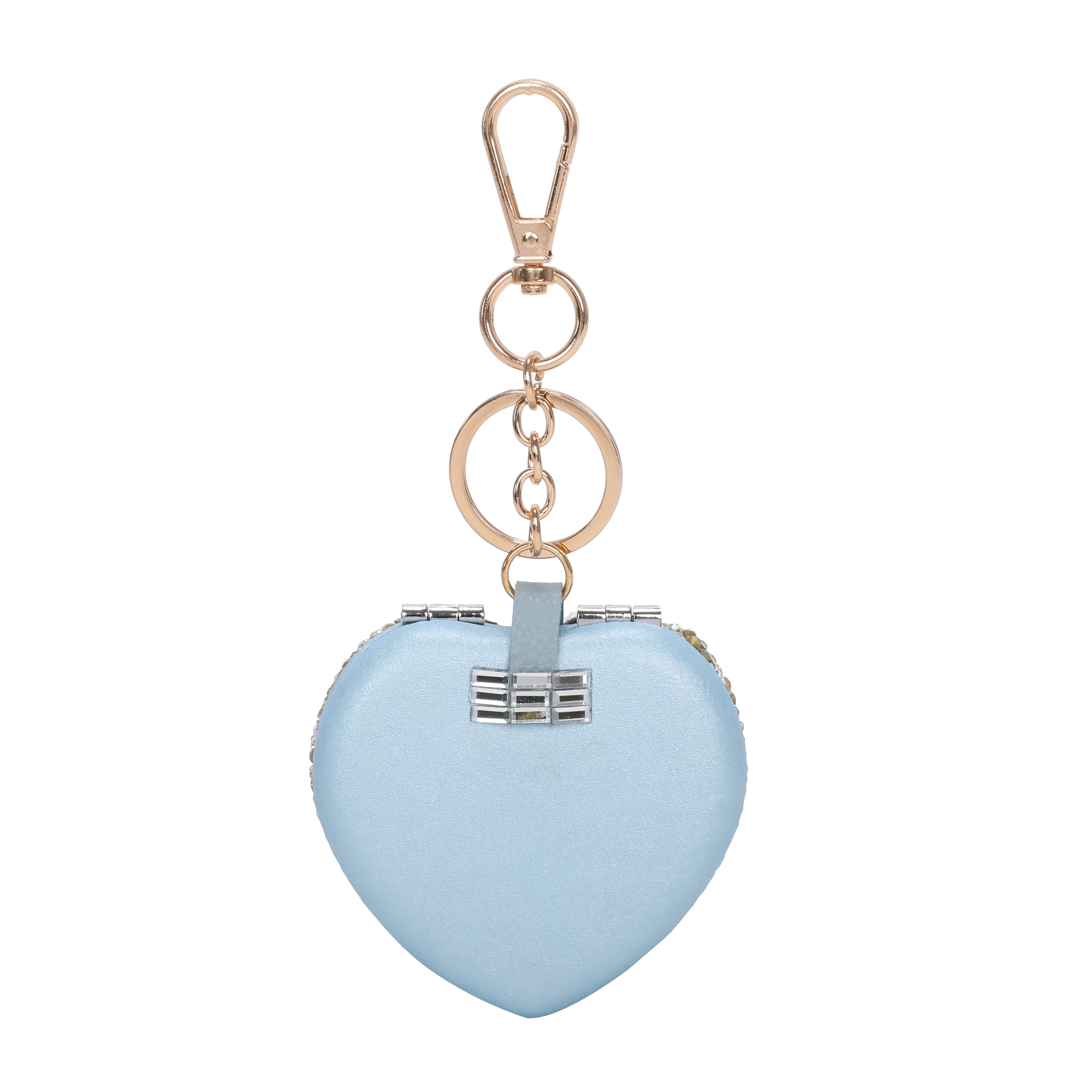 Brangio Sparkling Heart Keychain with a Floral Touch (6pcs mix colors)